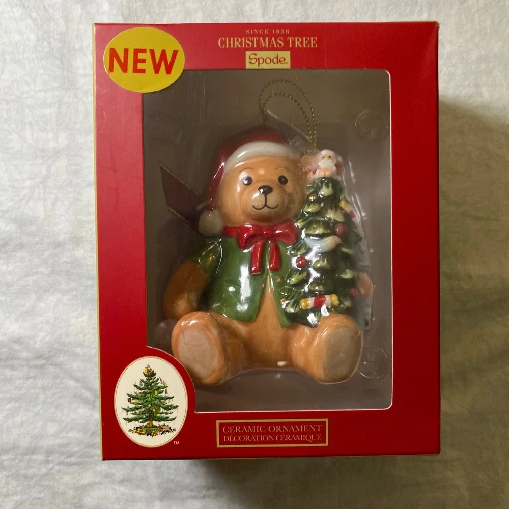 Spode Christmas Tree Christmas Bear Ceramic Ornament XTFI8875 XC Boxed